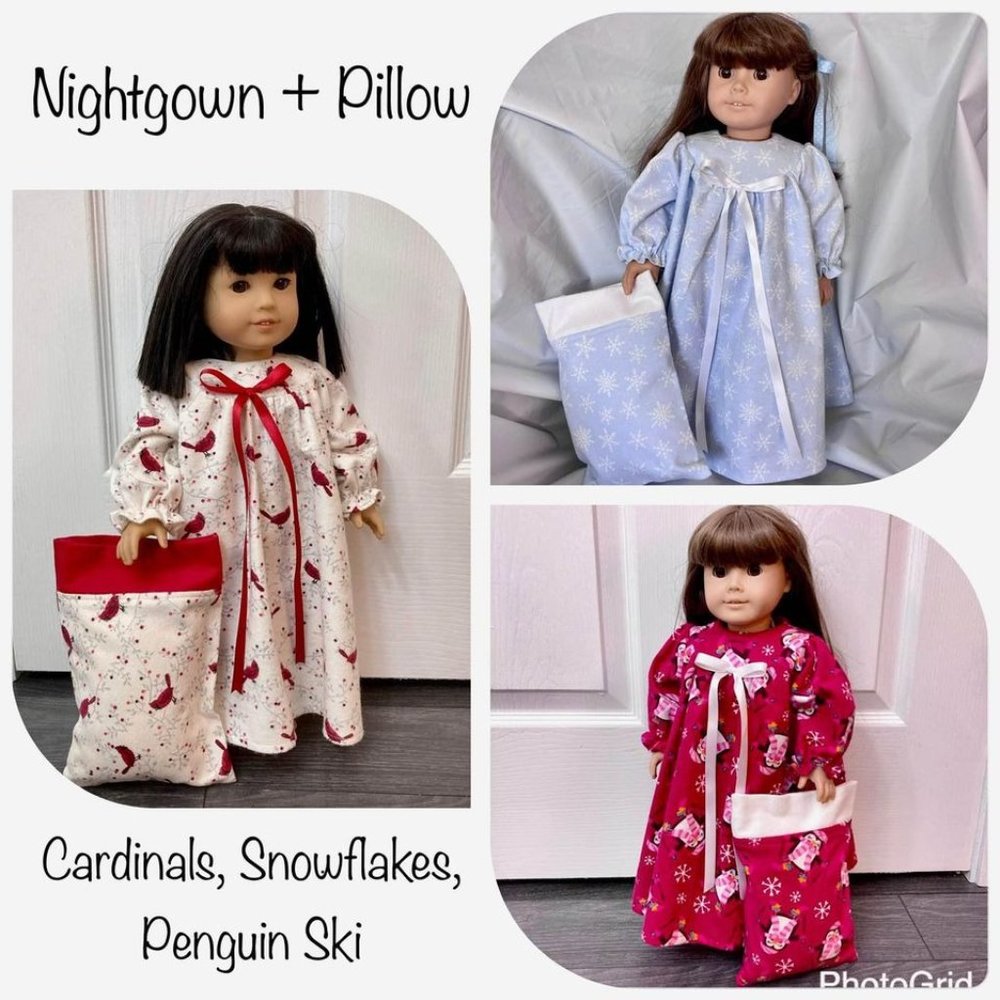 Doll Nightgown Pillow Rainbow Heart fits American Girl and 18” Dolls New Doll Cl - Picture 10 of 10